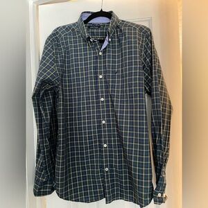 Nautica Men's Navy and Yellow button-down collared casual or dress shirt